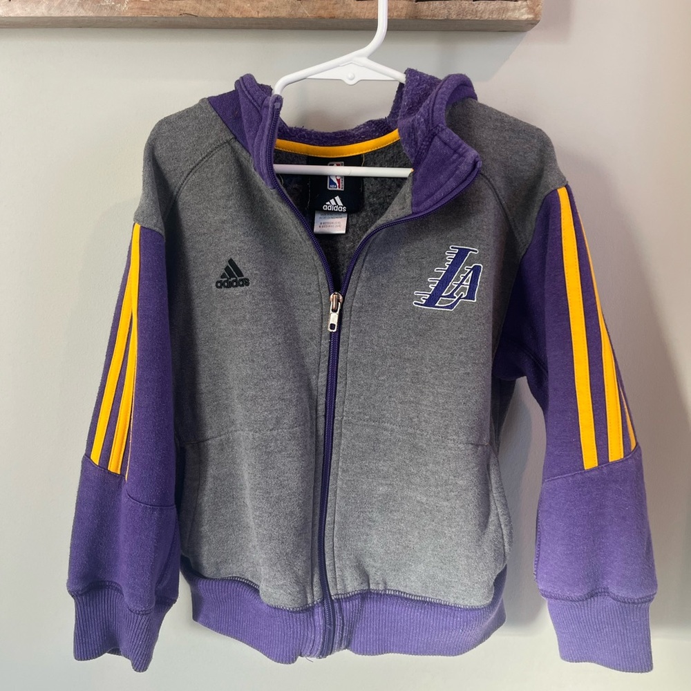 Kids LA Lakers Zip Up Jacket Size Medium (5/6)